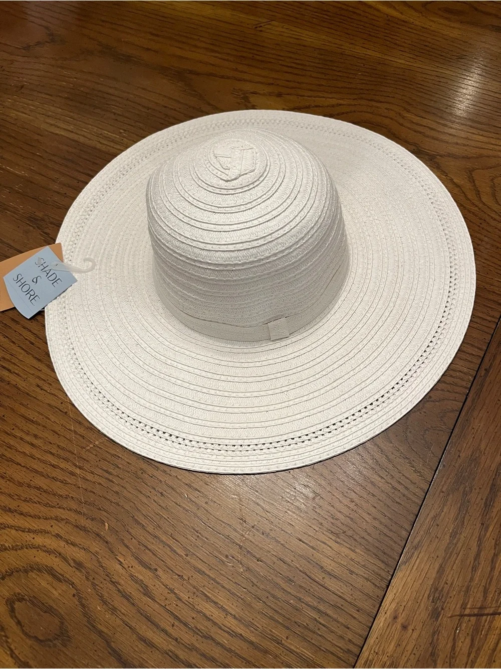 Shade & Shore White Straw Sun Hat, new with tags - Picture 3 of 9
